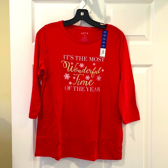 NWT Women’s Holiday 3/4 Sleeve Shirt - Picture 2 of 5